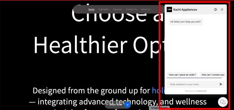 test the chatbot